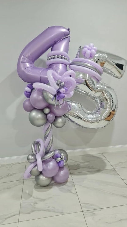 Number 7 Balloon by Lilac - 40 Inch Lavender Birthday Decoration for Girls & Women