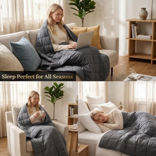 Weighted Blanket for Adults 60x80 Inches 20lbs Charcoal - Cozy Comfort