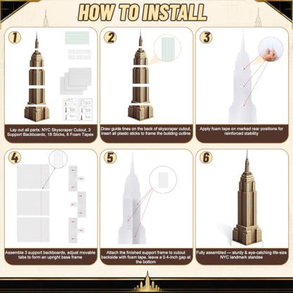 6 Ft NYC Landmark Cardboard Cutout for Party Decorations and Photo Backdrops