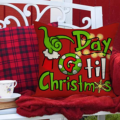 20x20 Inch Christmas Decorative Throw Pillow Covers Set - Santa Tree Xmas
