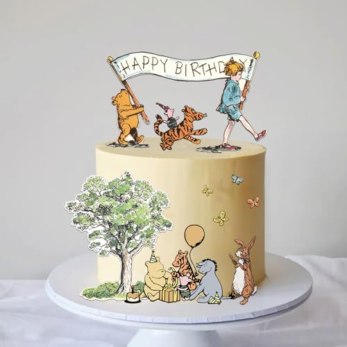 Winnie Cake Toppers for Birthday Decorations - 9 Pack