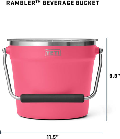YETI Beverage Serving Set, (1) Wine Chiller, and (1) Beverage Bucket, Tropical Pink