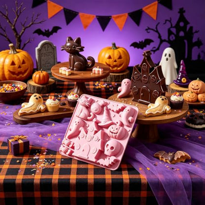 Halloween Silicone Mold with 10 Shapes - Pink Variation of This Listing