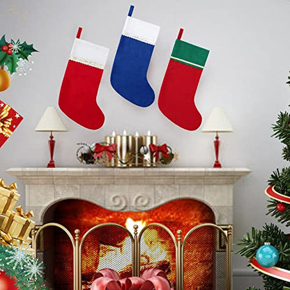 Red & White Felt Christmas Stockings 19 Inches - 36 Pack with Gold Trim, Holiday Decor