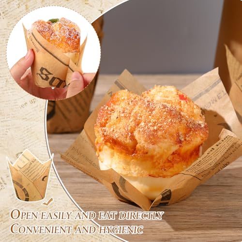 800 Pieces Newspaper Print Tulip Cupcake Liners for Baking - Standard Size Greaseproof Wrappers for Weddings Birthday Party Christmas - Variation of THIS listing