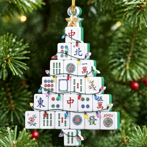 Christmas Mahjong Ornament Tree - Mahjong Gifts for Women