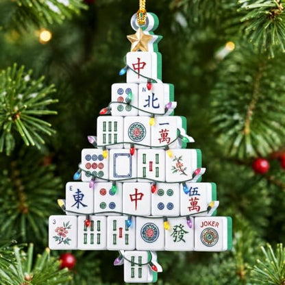 Christmas Mahjong Ornament Tree - Mahjong Gifts for Women