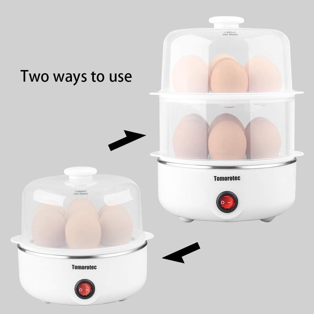 Tomorotec Electric Egg Cooker - 14 Egg Capacity | Rapid Cooking, Auto Off for Perfect Hard Boiled & Poached Eggs