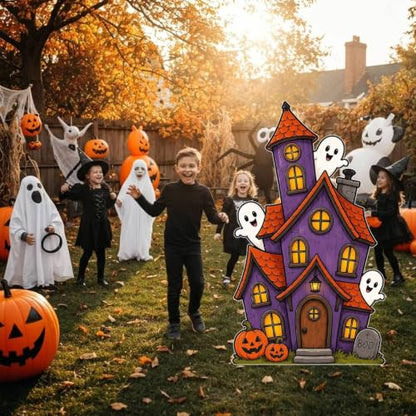 Halloween Cutout Standee - Haunted House Porch & Yard Decor, 5 ft - Variation of Haunted House / 5 ft