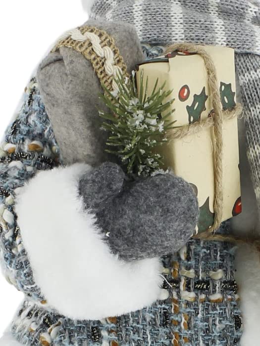 Windy Hill 16-Inch Woodland Tweed Burlap Mrs. Claus Decor - Outdoor Holiday Christmas