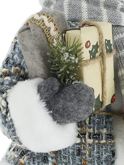 Windy Hill 16-Inch Woodland Tweed Burlap Mrs. Claus Decor - Outdoor Holiday Christmas