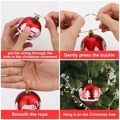 200pcs Christmas Ornament Hanger Strings with Snap Cord for Tree Decorations