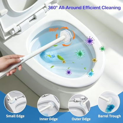 Disposable Toilet Brush Cleaning System with 20 Refills - Includes 1 Brush + 20 Refills