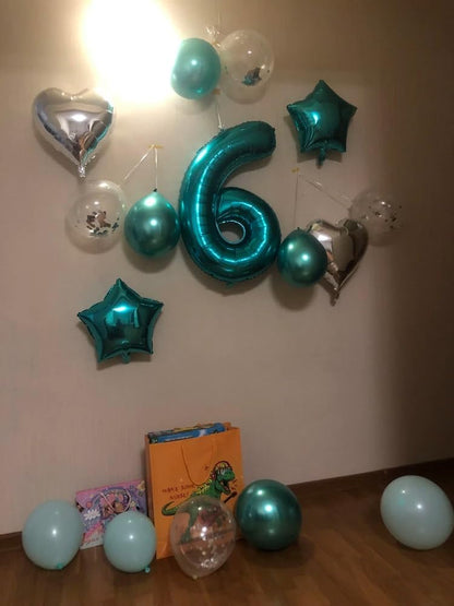 Teal Blue Number Balloon - 40 Inch 0 Balloon for Birthday Decorations | Perfect Teal Party Supplies