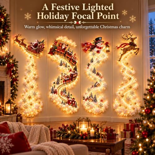 Christmas Magic Trail Wall Light - Indoor Holiday Decor Brownish-Yellow B