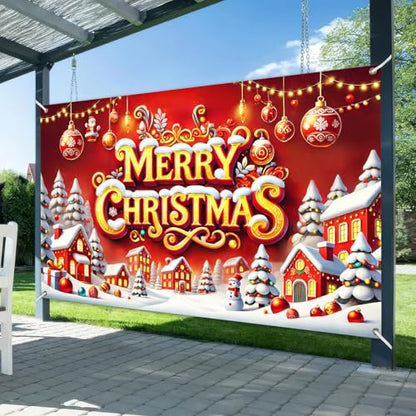 Christmas Tree Backdrop 71x43 Inches Holiday Party Decor