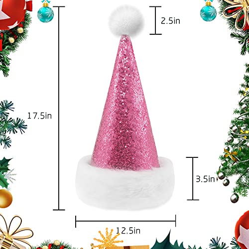 Silver Sequin Christmas Hat for Adults Unisex Holiday Costume