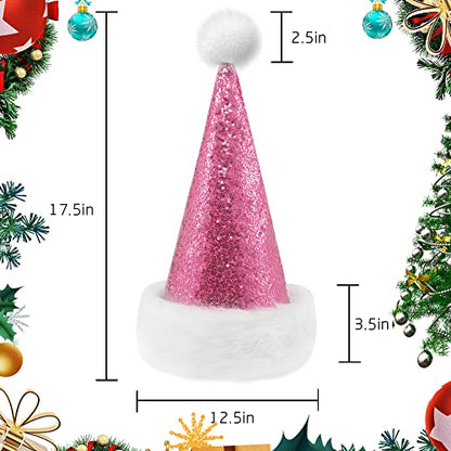 Silver Sequin Christmas Hat for Adults Unisex Holiday Costume
