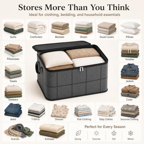 180L Large Capacity Storage Bag with Zipper for Moving & Organization
