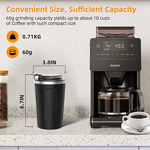 Coffee Grinder Electric, Espresso Coffee Bean Spices Grinder, Coffee Blade Grinders, One Touch Portable Grinder, for Coffee Bean, Spices, Herbs, Nuts, Grains, Black