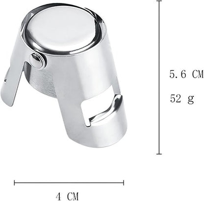 6 pcs Stainless Steel Wine Stopper – Champagne Saver & Airtight Bottle Seal, Reusable Wine Bottle Stopper for Red Wine, Prosecco, Sparkling Wine – Elegant Holiday Gift for Wine Lovers