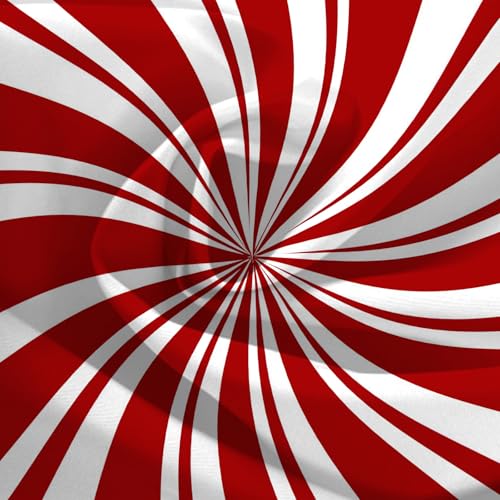 20x20 Inch Christmas Pillow Cover - Red Swirl Candy Cane Double Design