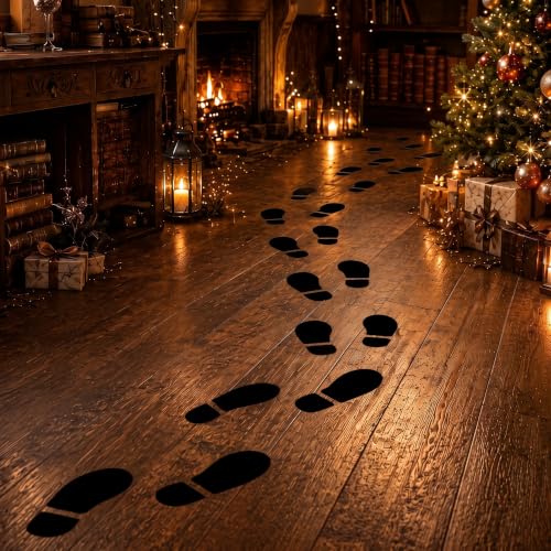 Halloween Wizard Footprint Decals Set for Party & Classroom Decor - 15 Pairs