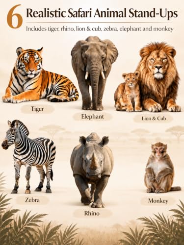 Safari Animal Standups for Baby Shower Photo Booth - 6 Pieces, Jungle Theme