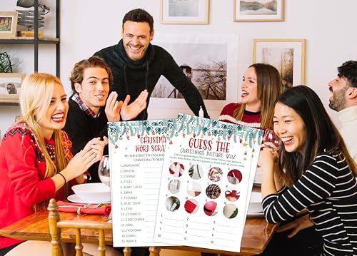 Christmas Games Bundle - Multicolor Word Scramble & Picture Quiz for Holiday Parties
