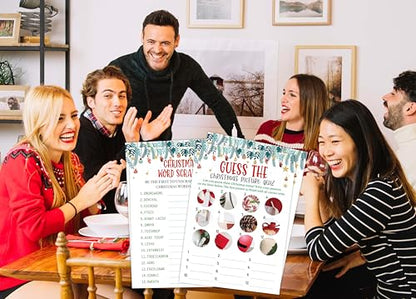 Christmas Games Bundle - Multicolor Word Scramble & Picture Quiz for Holiday Parties