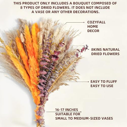 Fall Pampas Grass and Eucalyptus Bouquet - Boho Home Decor