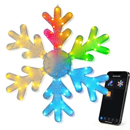 36 Inch Outdoor Smart Snowflake Christmas Lights App Control IP44 Waterproof