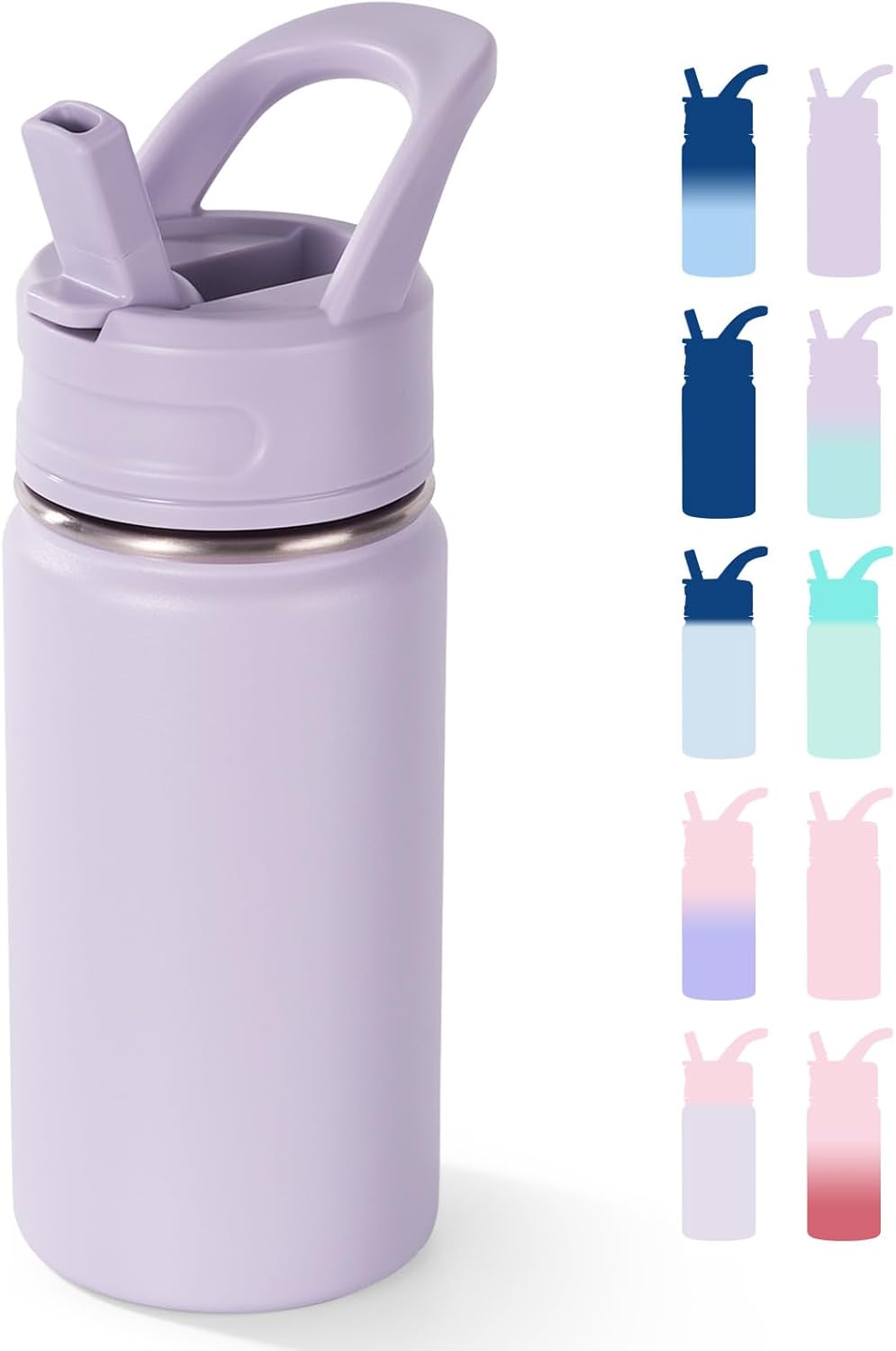 Skiennix 12oz Kids Water Bottle - Stainless Steel, Leak-Proof, BPA-Free | Purple, Insulated Design for School