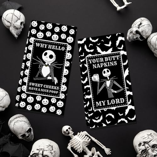 Cheroloven Halloween Poop Bathroom Hand Towels 2 Pack - Nightmare Christmas Kitchen Decor