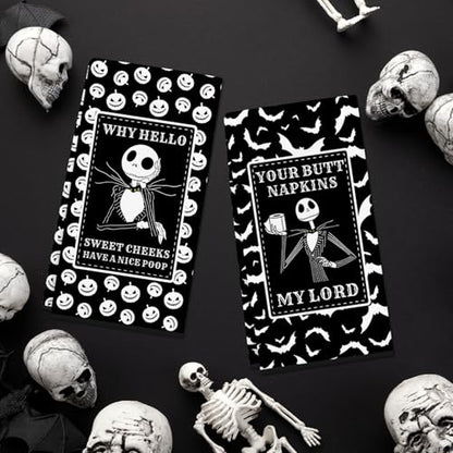 Cheroloven Halloween Poop Bathroom Hand Towels 2 Pack - Nightmare Christmas Kitchen Decor