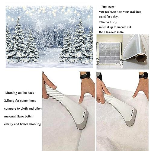 Winter Forest Photography Backdrop 5x3FT Snowy Pine Scene Christmas Scene