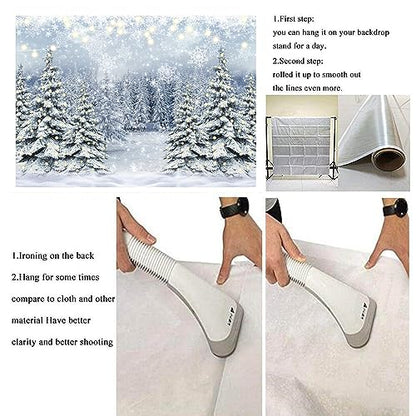 Winter Forest Photography Backdrop 5x3FT Snowy Pine Scene Christmas Scene