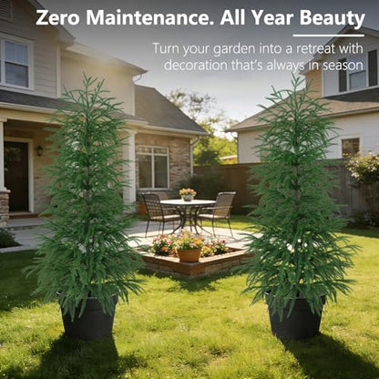 Norfolk Pine Tree Artificial Indoor Outdoor 5FT with Pot - 2 Pack