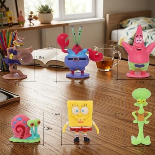 6Pcs Cartoon Cake Topper Set for Birthday Party Decorations