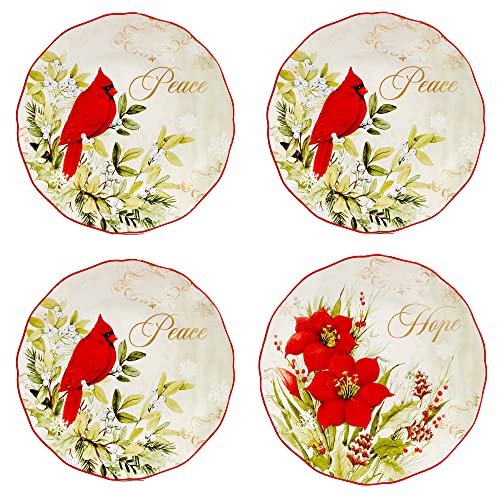 Winter's Medley 16-Piece Dinnerware Set for 4 - Festive Holiday Ceramic Tableware