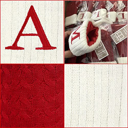 Personalized Christmas Stockings with Embroidered Initials - 7.1 Inch Holiday Decor