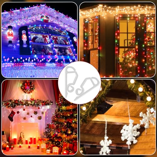 Openfly White Outdoor Christmas Light Clips 160Pcs Gutter Hooks Weatherproof