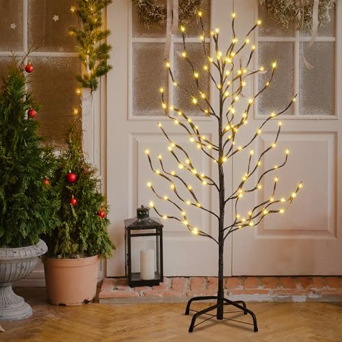 Lightshare 3ft 112LED Star Light Tree Brown Branches warm white – Indoor/Outdoor