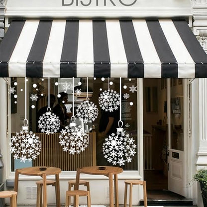 A1 Christmas Large Snowflake Window Clings - Holiday Decor Set