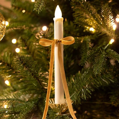 10pcs White LED Candles with Timer & Remote Control for Christmas Tree Wreath Table Decor - 8.2 Inch