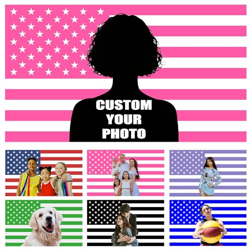 Pink Custom American Flag Banner - 2x3, 3x5, 4x6, 5x8 FT Personalizable