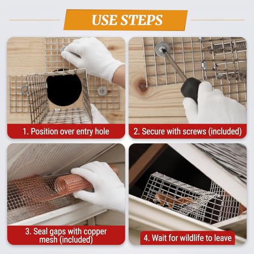 One Way Squirrel Door Excluder - Humane Squirrel Barrier - 1 Pc