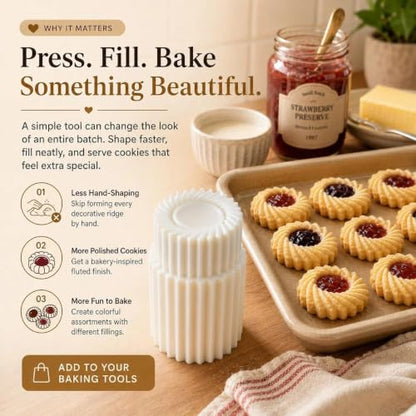 Creative Double-Ended Pastry Mold with Fluted Jam Cookie Cutter 1Pc