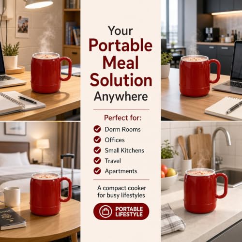 Multi-Function Portable Electric Stewing Cup - 6 in 1 Cooking Kettle, 27 Oz