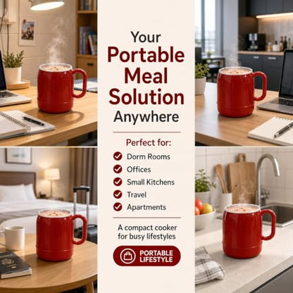 Multi-Function Portable Electric Stewing Cup - 6 in 1 Cooking Kettle, 27 Oz